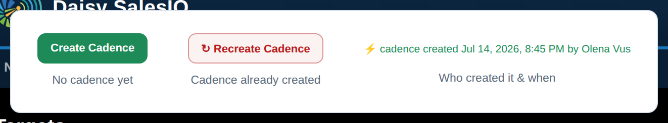 Cadence button states