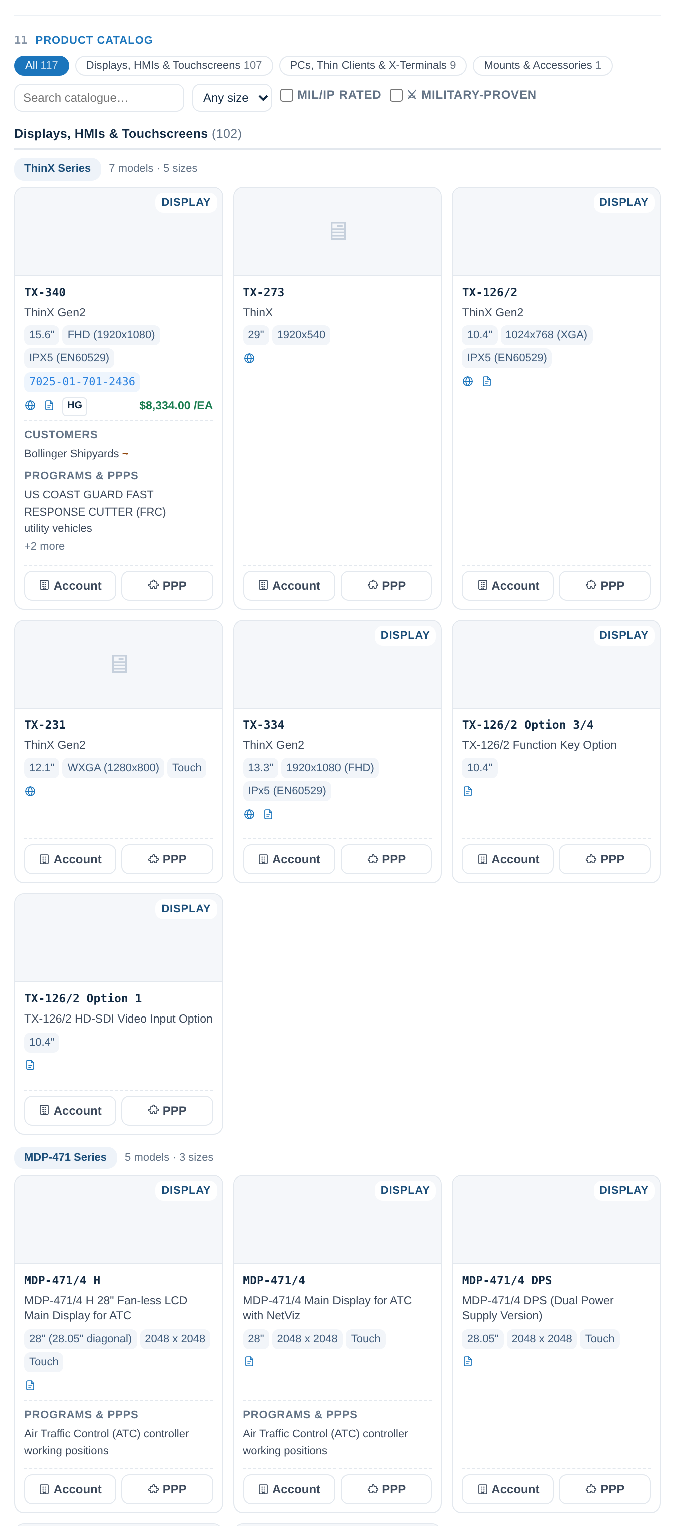 Competitor product catalog